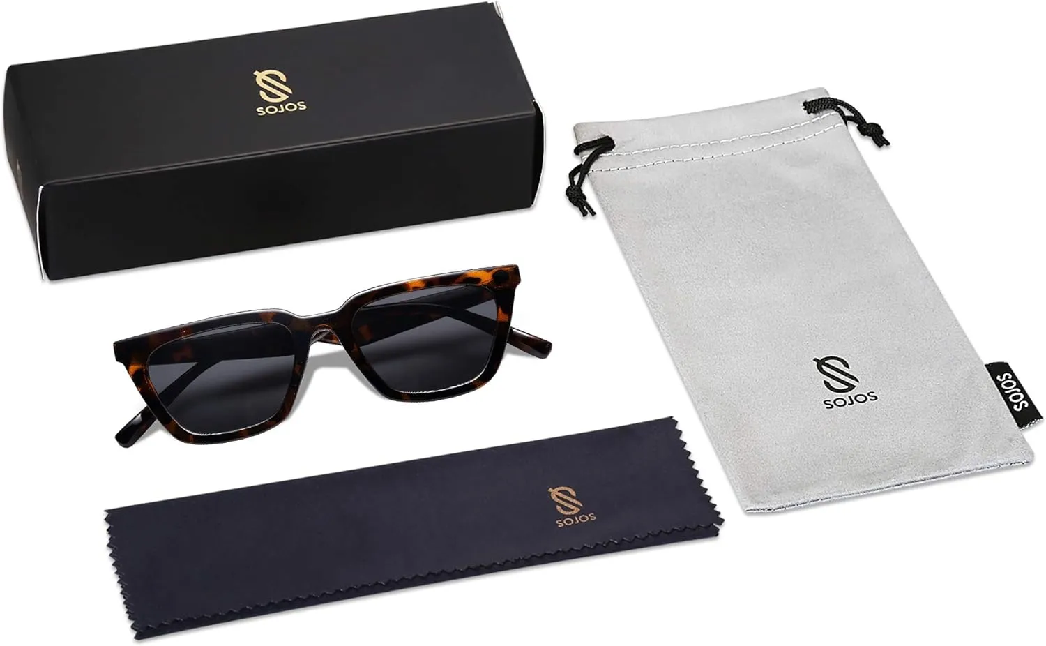 SOJOS Polarized Narrow Square Cateye Sunglasses for Women Retro Trendy Driving Glasses SJ2169