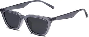 SOJOS Polarized Narrow Square Cateye Sunglasses for Women Retro Trendy Driving Glasses SJ2169