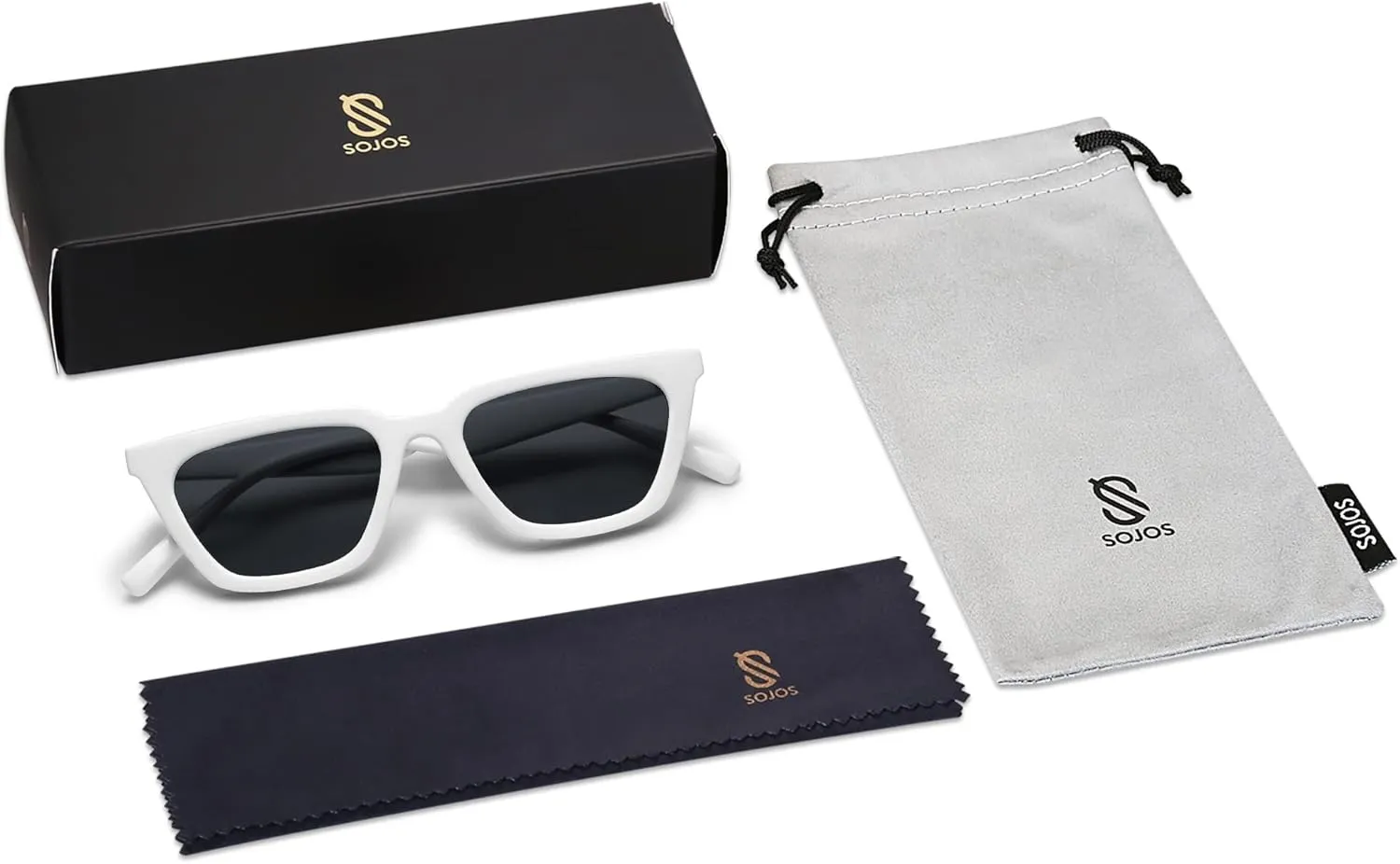 SOJOS Polarized Narrow Square Cateye Sunglasses for Women Retro Trendy Driving Glasses SJ2169