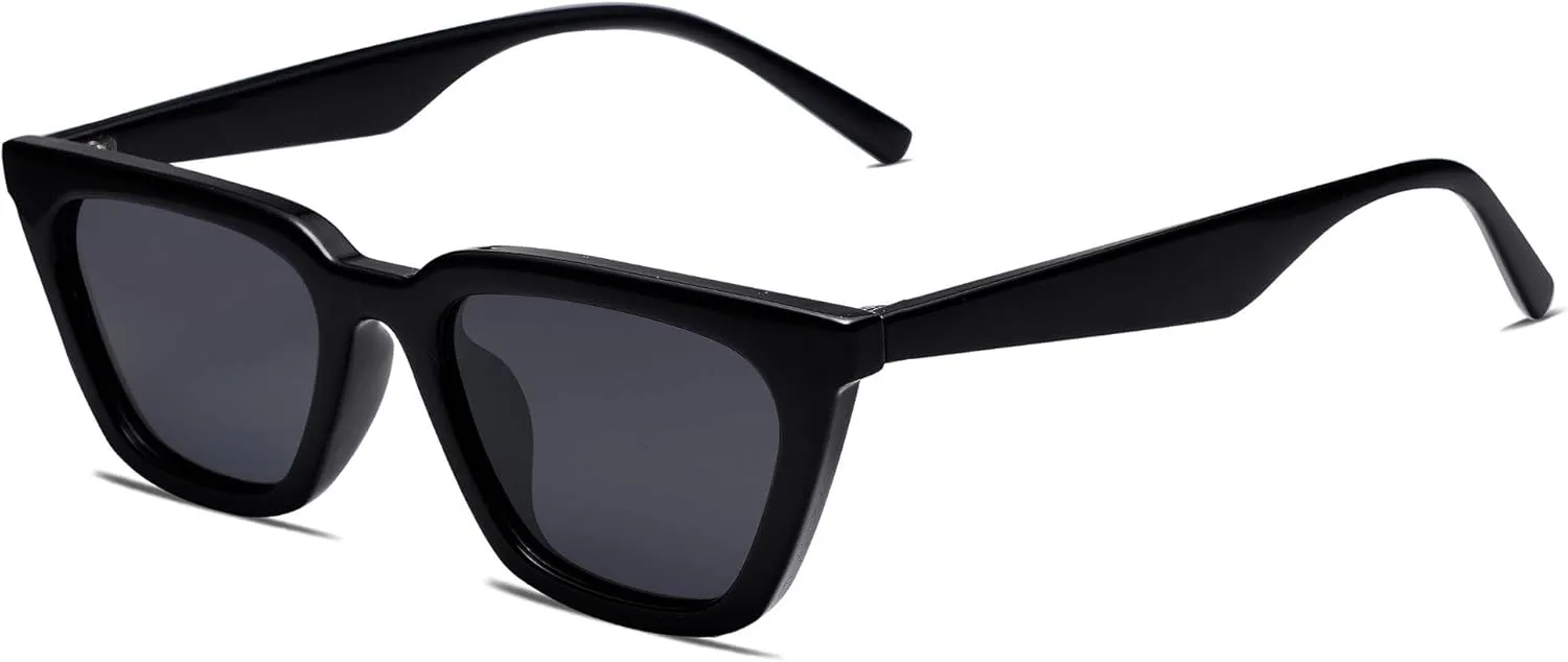 SOJOS Polarized Narrow Square Cateye Sunglasses for Women Retro Trendy Driving Glasses SJ2169