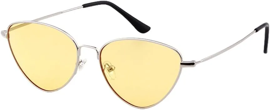SPOAVGYZ-Cat Eye Sunglasses Women Retro Vintage Lens Cool Flat Top Sun Glasses Shades