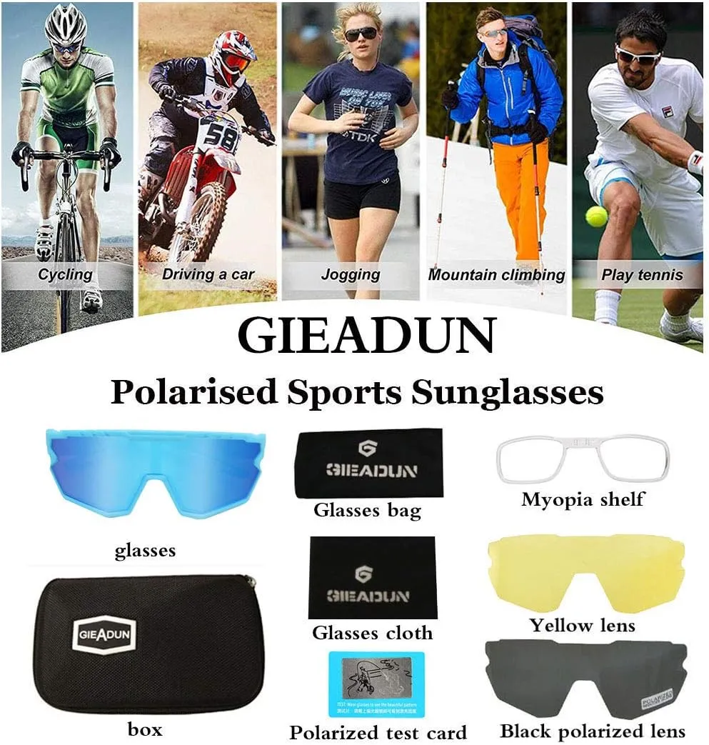 Sports Sunglasses Cycling Glasses Pink Polarized Glasses Baseball glasses with 3 lenses,Fishing,Ski Running Golf