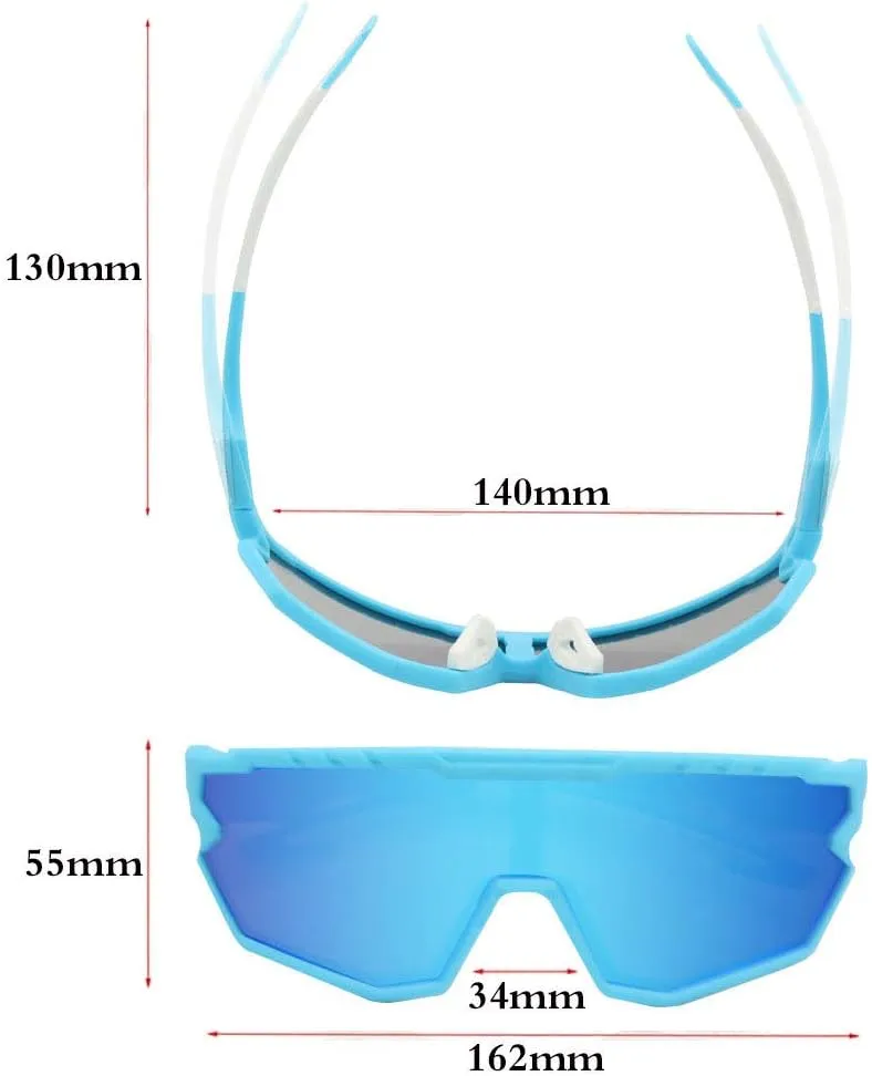 Sports Sunglasses Cycling Glasses Pink Polarized Glasses Baseball glasses with 3 lenses,Fishing,Ski Running Golf