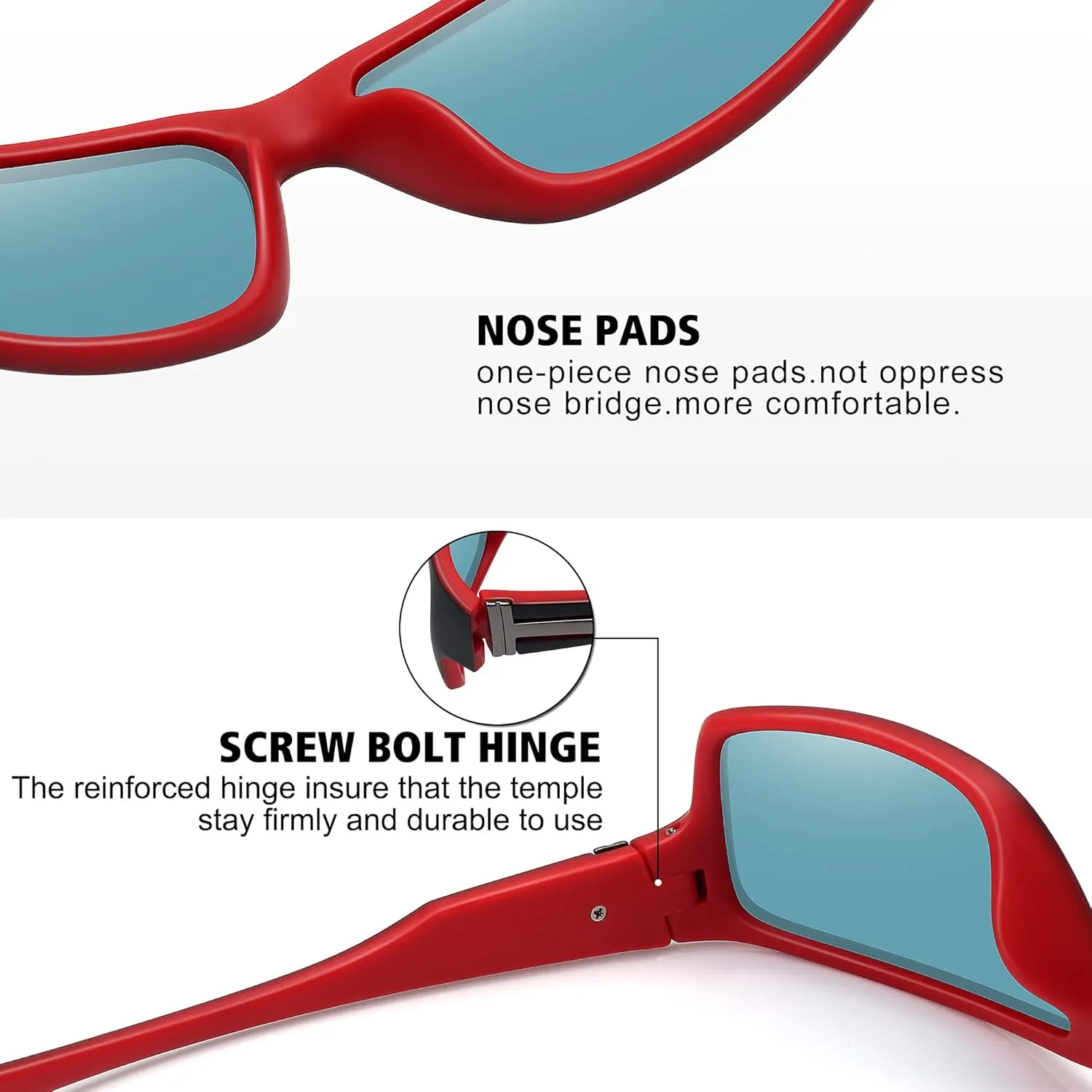 STORYCOAST Polarized Sports Sunglasses for Men Women Unbreakable Frame Cycling Fishing Driving