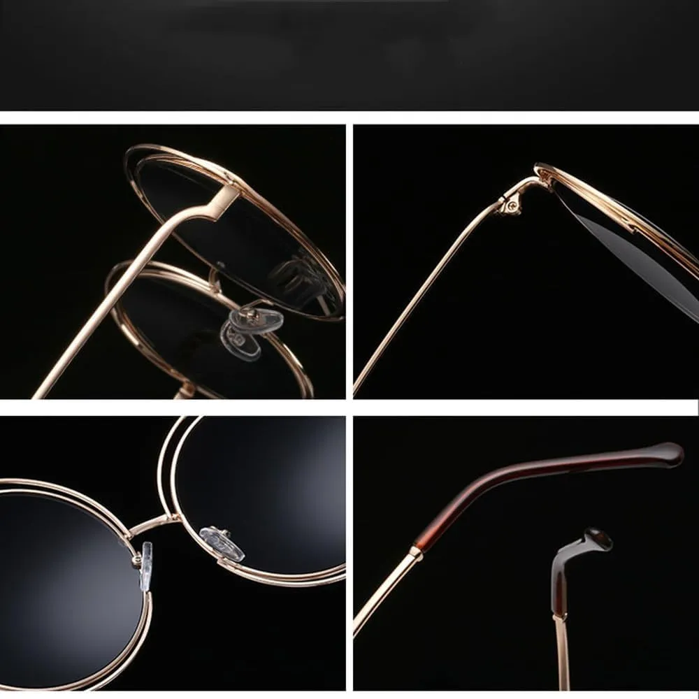 Stylish cool Vintage round sunglasses Women sun UV 400
