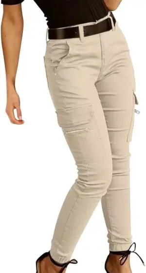 Tactical Pants for Women Skinny Stretch Cargo Pants High Waisted Straight Leg Pants Bound Feet Ripstop Cargo Trousers