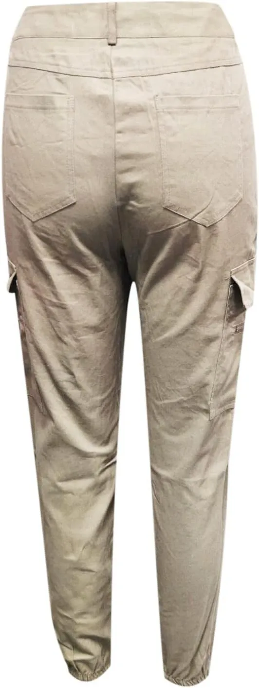 Tactical Pants for Women Skinny Stretch Cargo Pants High Waisted Straight Leg Pants Bound Feet Ripstop Cargo Trousers