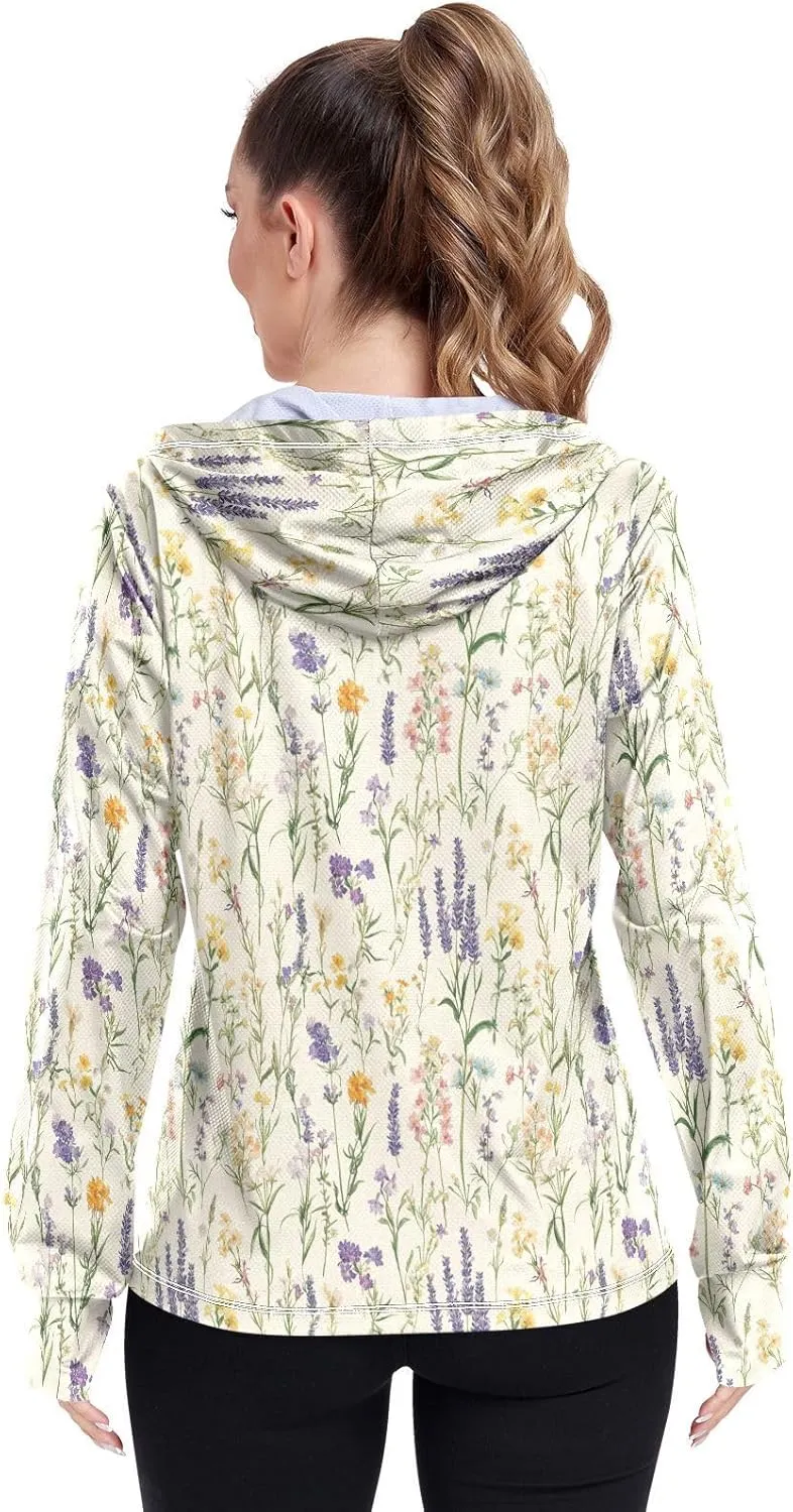 Thin Hoodies for Women Quick Dry Fishing Shirts UPF 50  Protection Cute Sweatshirt for Hiking Outdoor