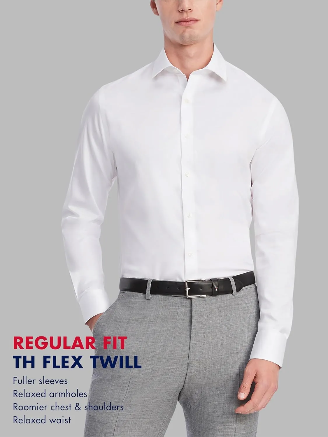 Tommy Hilfiger Men's Dress Shirt Slim Fit Stretch Twill