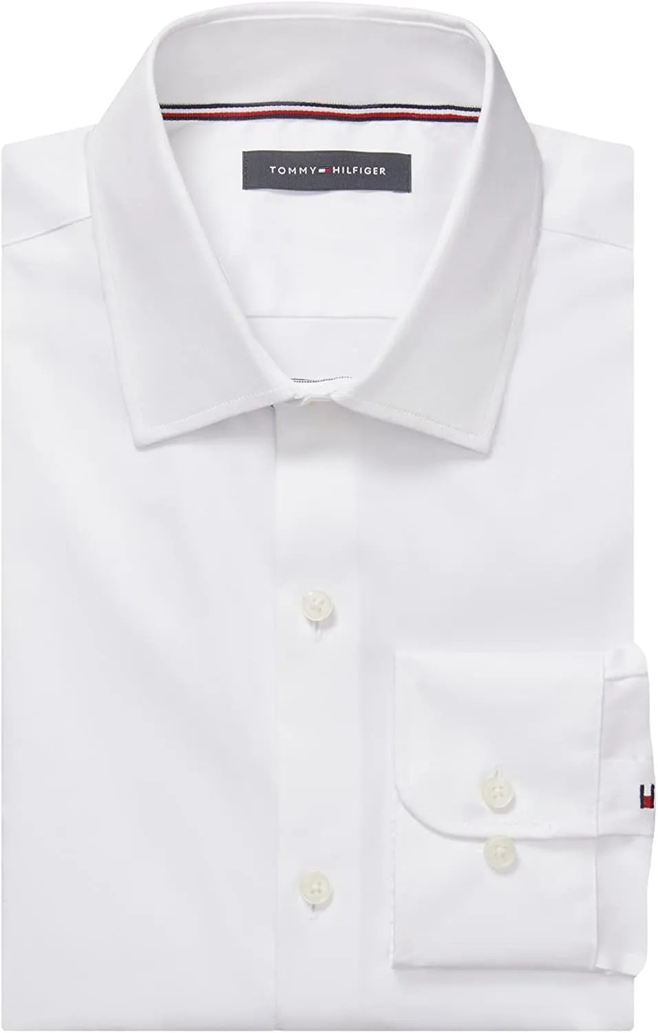 Tommy Hilfiger Men's Dress Shirt Slim Fit Stretch Twill