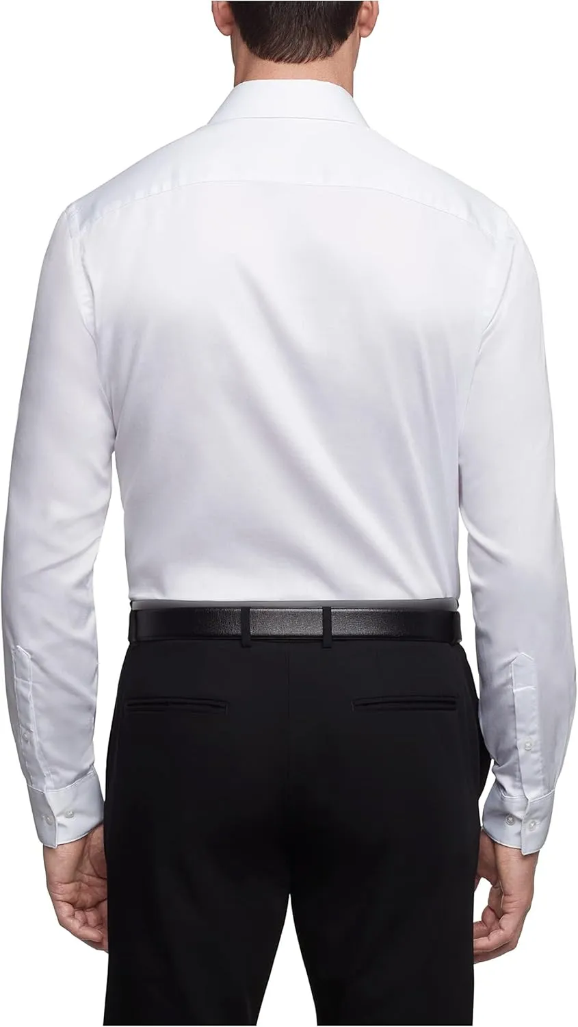 Van Heusen Men's Dress Shirts Regular Fit Lux Sateen Stretch Solid