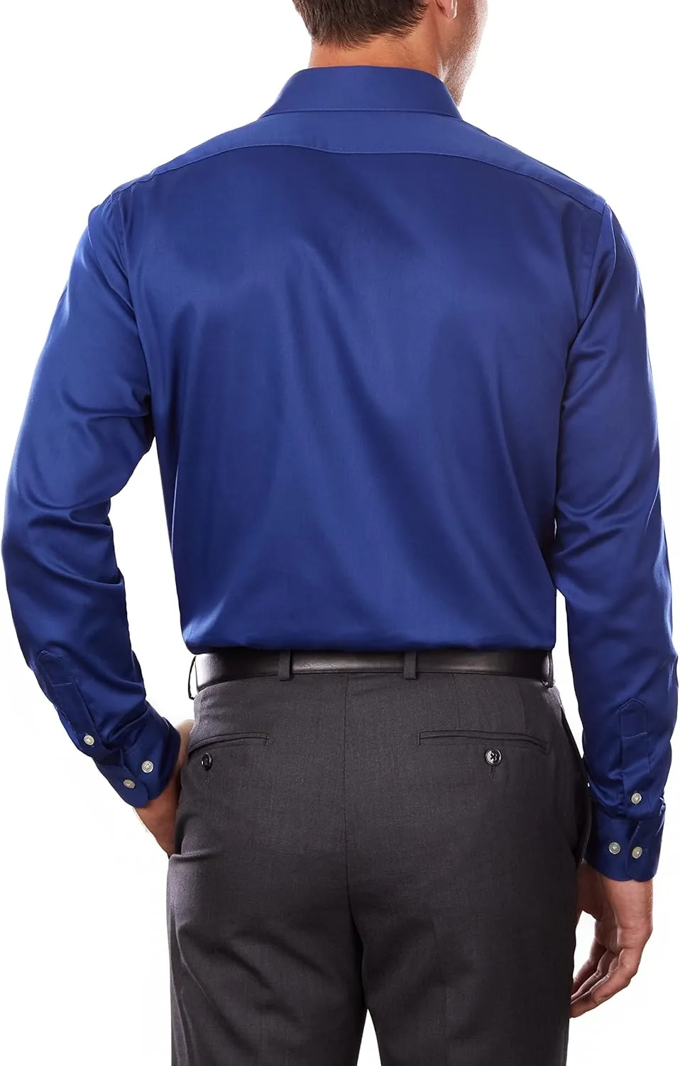 Van Heusen Men's Dress Shirts Regular Fit Lux Sateen Stretch Solid