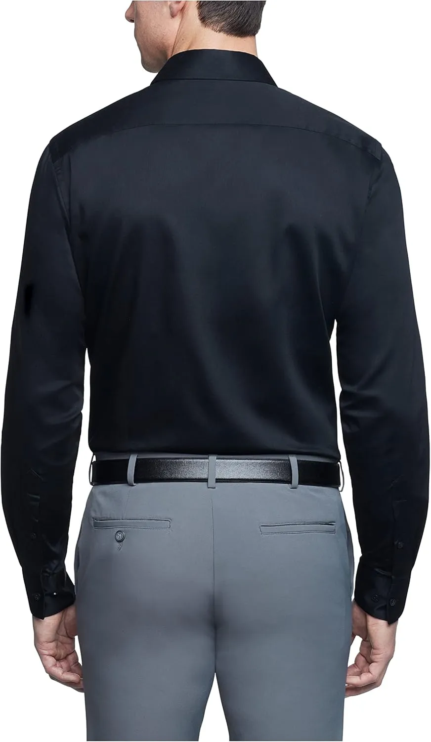 Van Heusen Men's Dress Shirts Regular Fit Lux Sateen Stretch Solid