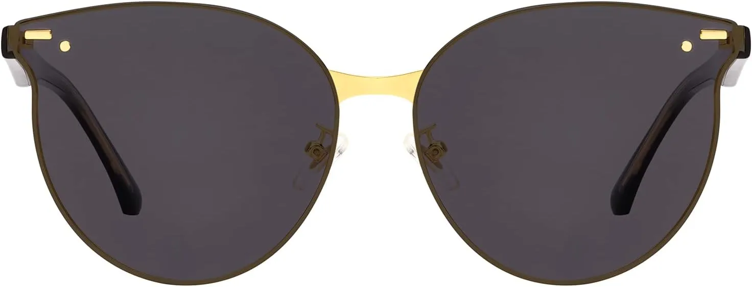 Veda Tinda Vision Round Sunglasses for Women 70s Trendy Retro Oversized Womens Circle Shades UV Protection with Glasses Chain