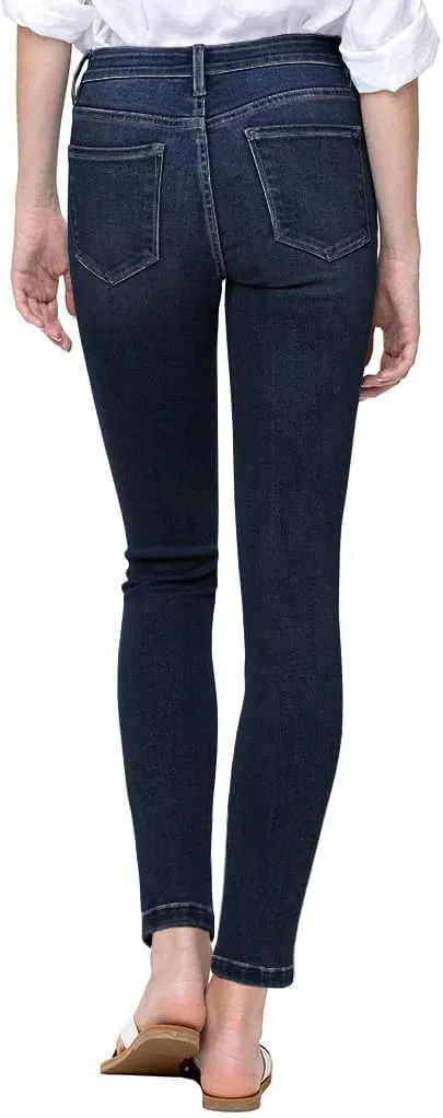 VERVET by Flying Monkey High-Rise Dark Blue Denim Skinny Jeans