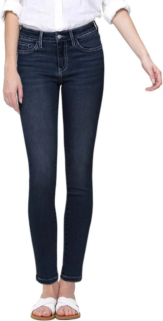 VERVET by Flying Monkey High-Rise Dark Blue Denim Skinny Jeans