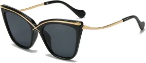 Vintage Cat Eye Oversized Sunglasses For Women Fashion Gradient Leopard Sun Glasses Female Sexy Party Shades N45