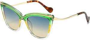 Vintage Cat Eye Oversized Sunglasses For Women Fashion Gradient Leopard Sun Glasses Female Sexy Party Shades N45