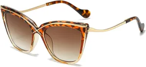 Vintage Cat Eye Oversized Sunglasses For Women Fashion Gradient Leopard Sun Glasses Female Sexy Party Shades N45