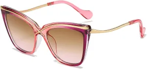 Vintage Cat Eye Oversized Sunglasses For Women Fashion Gradient Leopard Sun Glasses Female Sexy Party Shades N45