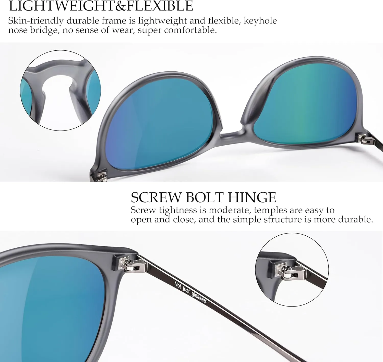 Vintage Round Polarized Sunglasses for Women Men Classic Retro Trendy Designer Style Sun Glasses UV400 Protection