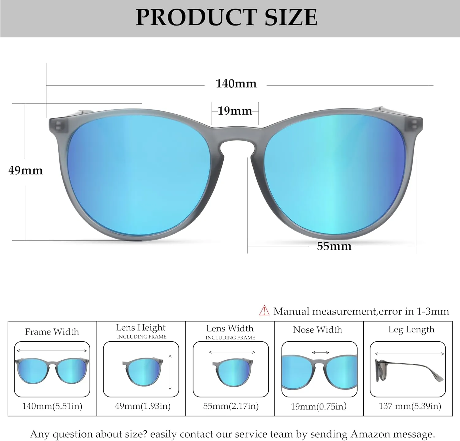 Vintage Round Polarized Sunglasses for Women Men Classic Retro Trendy Designer Style Sun Glasses UV400 Protection