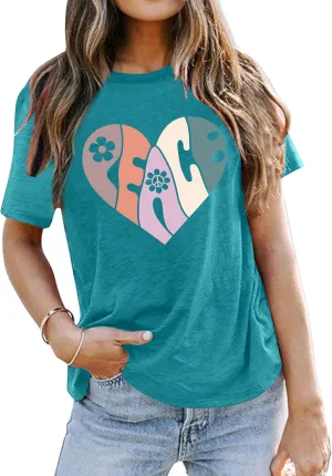 VVNTY Peace Sign Shirts Women: Hippie 70s Shirt Peace Love T-Shirt Inspirational Vintage Graphic Tees