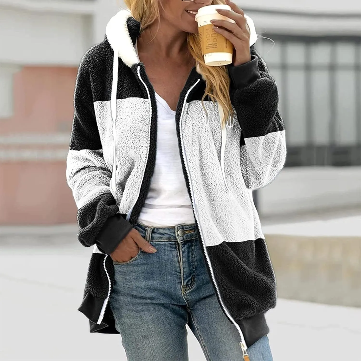 Wangxldd Women's Fall Casual Cardigan Sweaters Long Sleeve Button Fashionable Loose Hoodies Cycling Cardigan Hiking Jackets