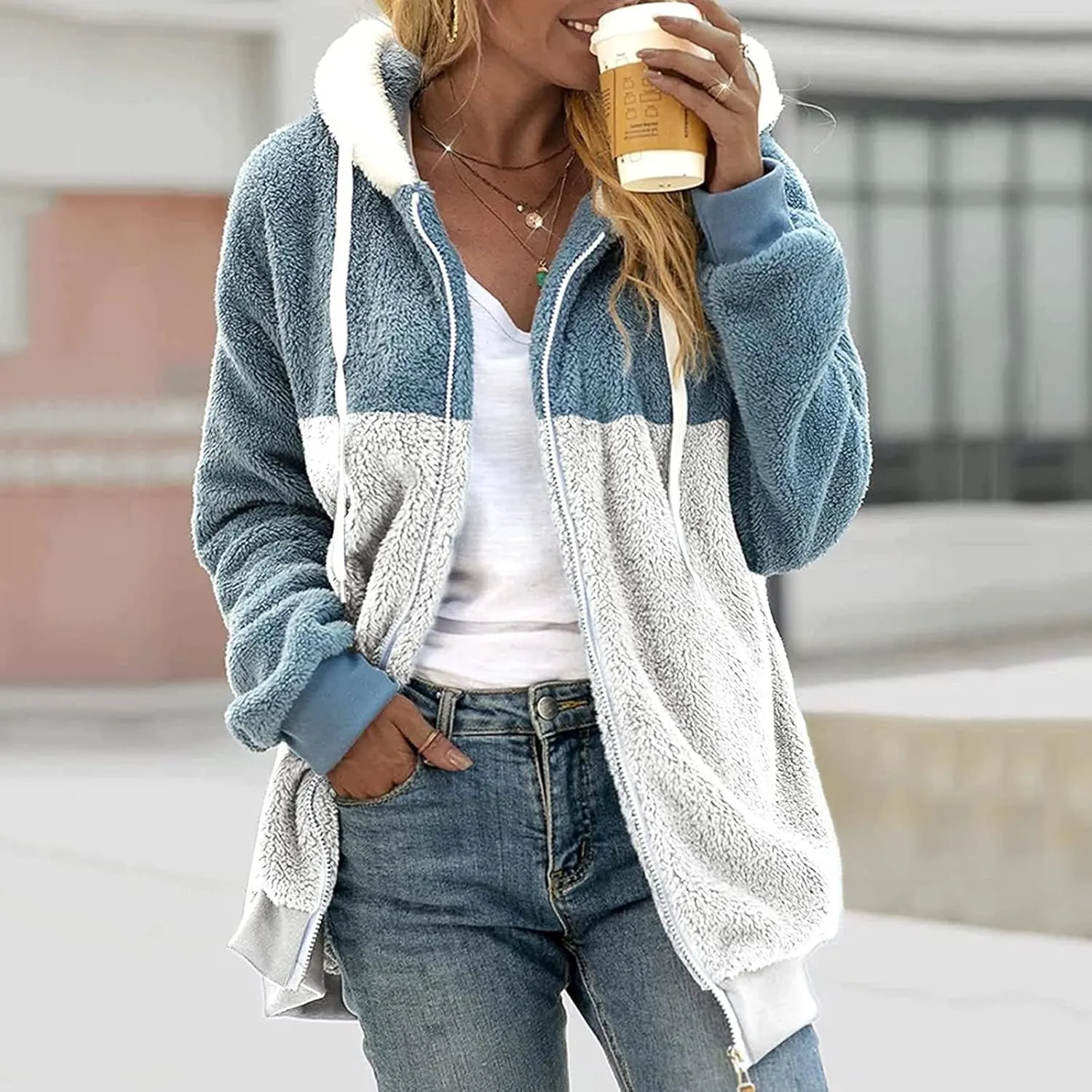 Wangxldd Women's Fall Casual Cardigan Sweaters Long Sleeve Button Fashionable Loose Hoodies Cycling Cardigan Hiking Jackets