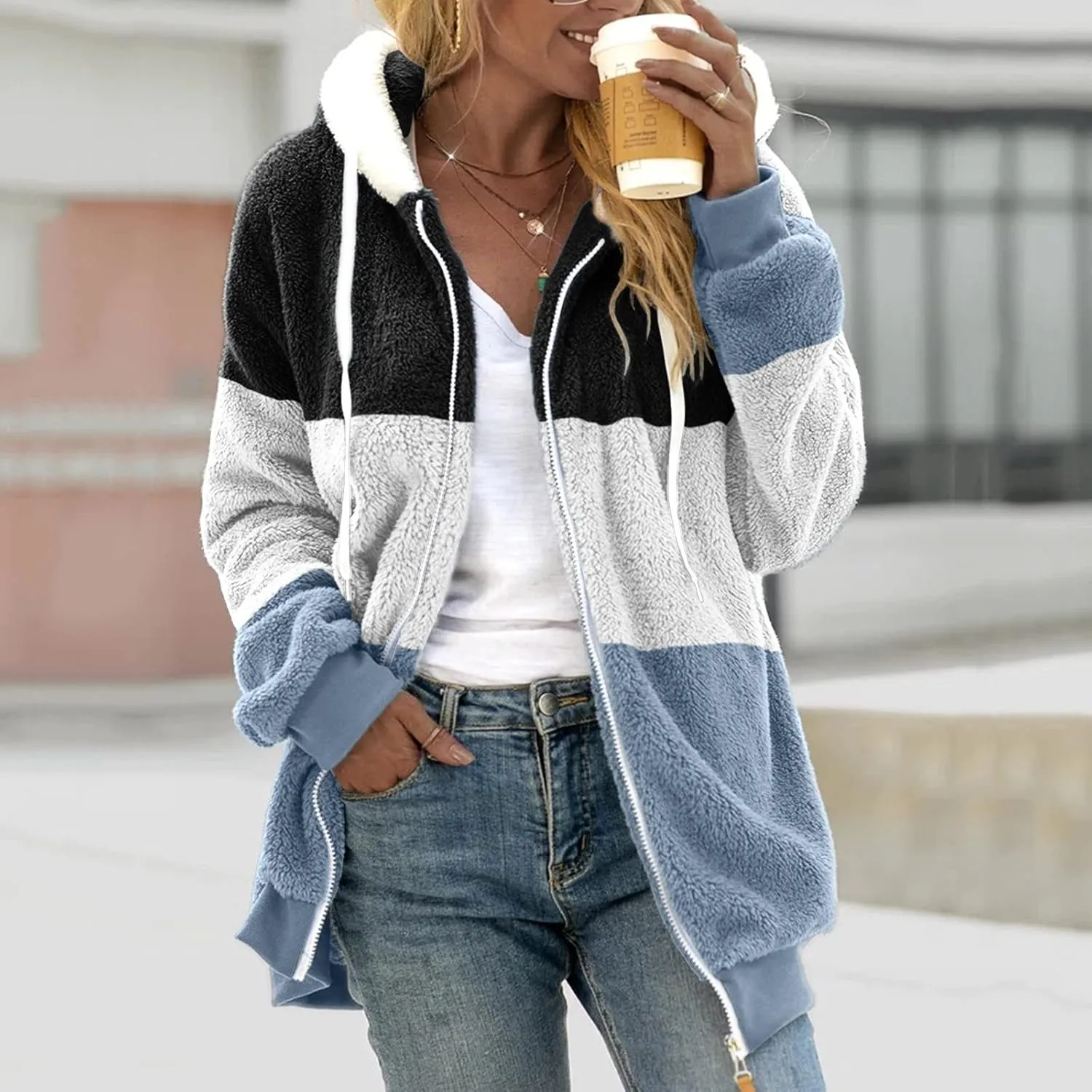 Wangxldd Women's Fall Casual Cardigan Sweaters Long Sleeve Button Fashionable Loose Hoodies Cycling Cardigan Hiking Jackets