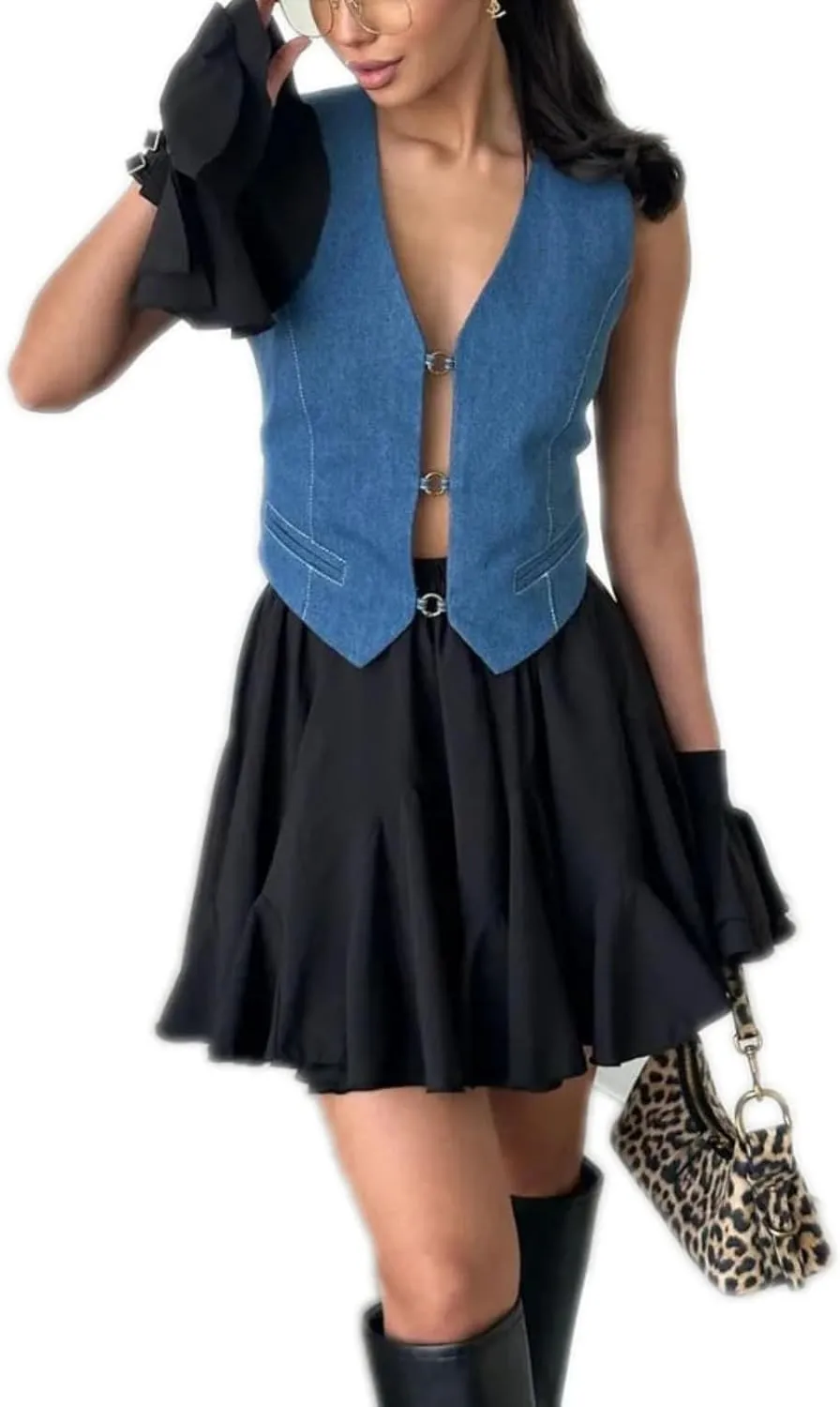 White Ruffles Pleated Mini Skirts for Women Summer Elegant Fluffy High Waist A-Line Street Short Skirt