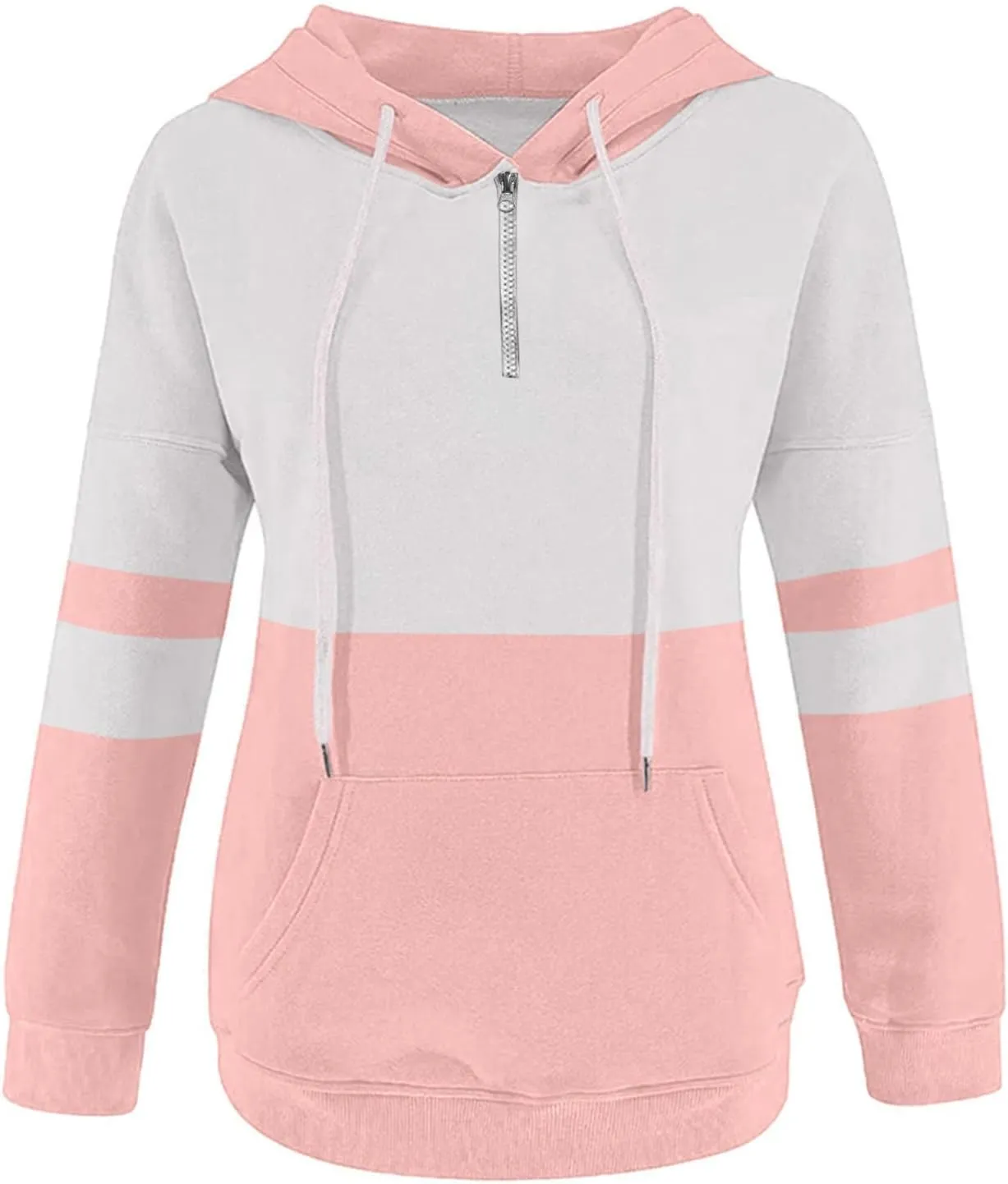 Winter Hoodies For Women 2022,Women's Pullover Casual Color Block Sweatshirts Long Sleeve Tops With Kangaroo Pockets