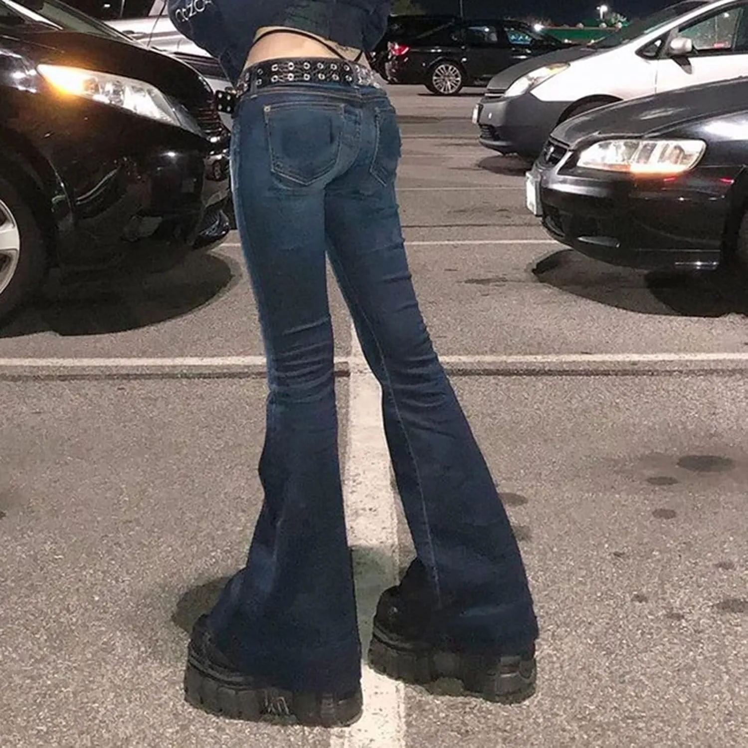 Women Baggy Jeans Y2K High Waist Straight Pants Vintage Wide Leg Denim Trousers Streetwear