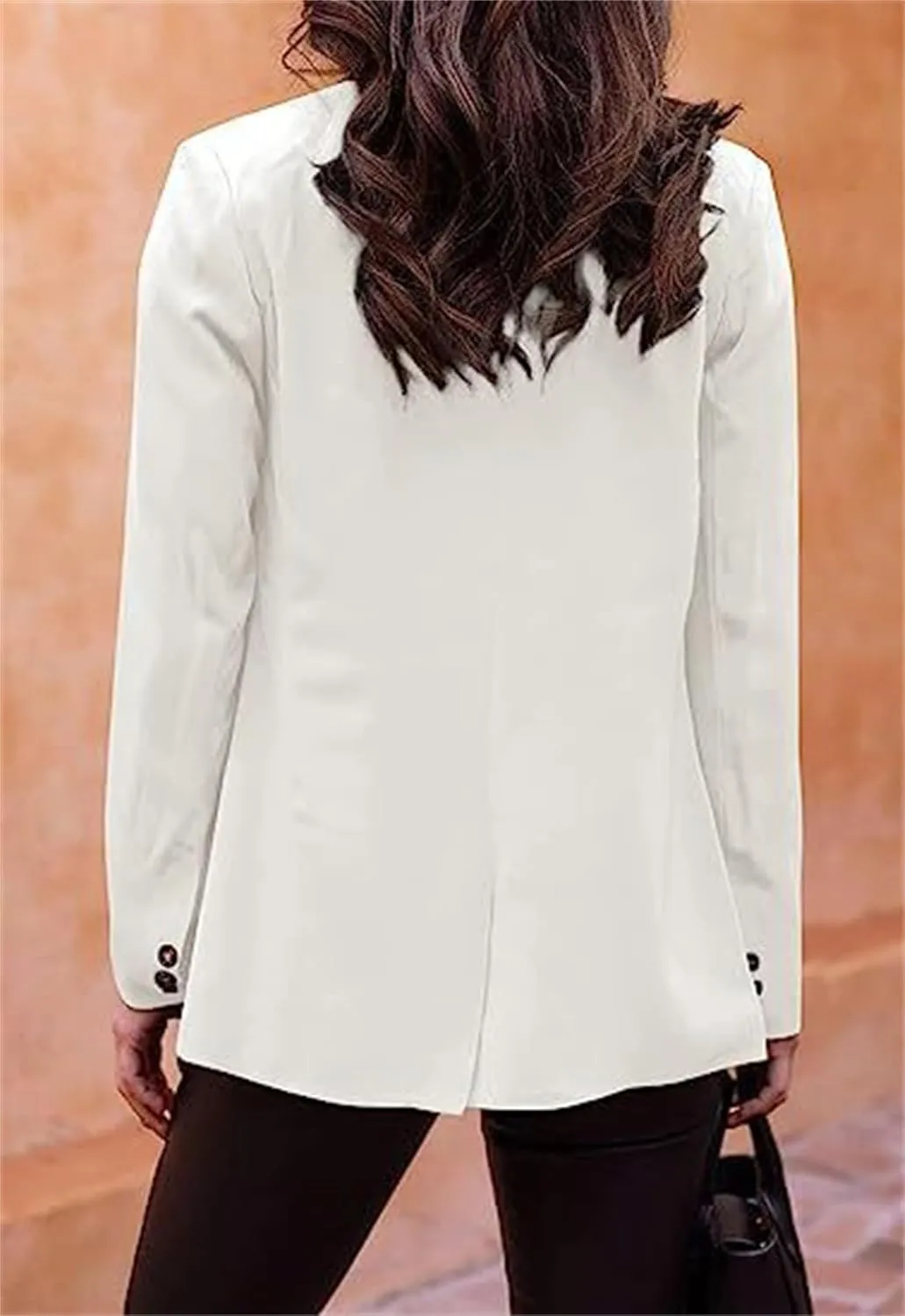 Women Casual Blazer Busniess Long Sleeve Jacket Lightweight Button Work Suit Open Front Cardigan Outwear