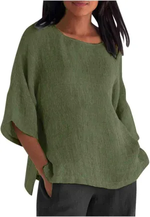 Women Summer Tops Casual Half Sleeve Crew Neck T Shirts Loose Basic Tees Fashion Solid Gradient Printed Shirts