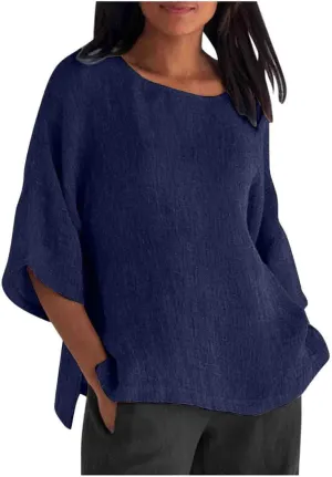 Women Summer Tops Casual Half Sleeve Crew Neck T Shirts Loose Basic Tees Fashion Solid Gradient Printed Shirts