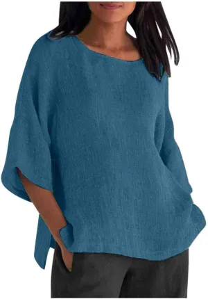 Women Summer Tops Casual Half Sleeve Crew Neck T Shirts Loose Basic Tees Fashion Solid Gradient Printed Shirts
