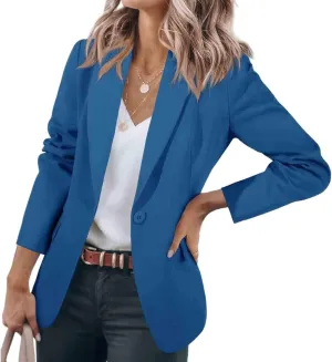 Womens Blazer Business Long Sleeve Blazers Casual Loose Lapel Button Down Open Front Work Office Suit Jacket