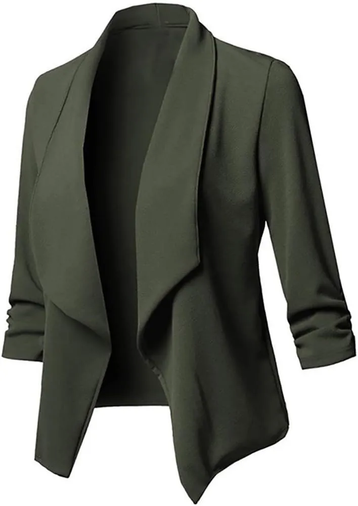 Women's Business Casual Blazers Lightweight Office Jacket Plus Size Open Front Blazer Cropped Blazer Dressy Jackets