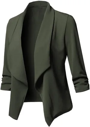Women's Business Casual Blazers Lightweight Office Jacket Plus Size Open Front Blazer Cropped Blazer Dressy Jackets
