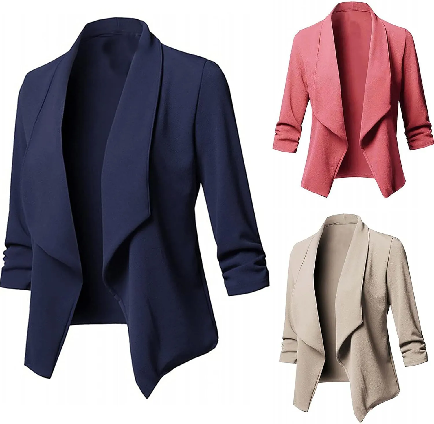 Women's Business Casual Blazers Lightweight Office Jacket Plus Size Open Front Blazer Cropped Blazer Dressy Jackets