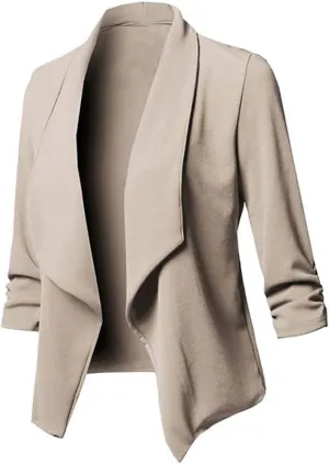 Women's Business Casual Blazers Lightweight Office Jacket Plus Size Open Front Blazer Cropped Blazer Dressy Jackets