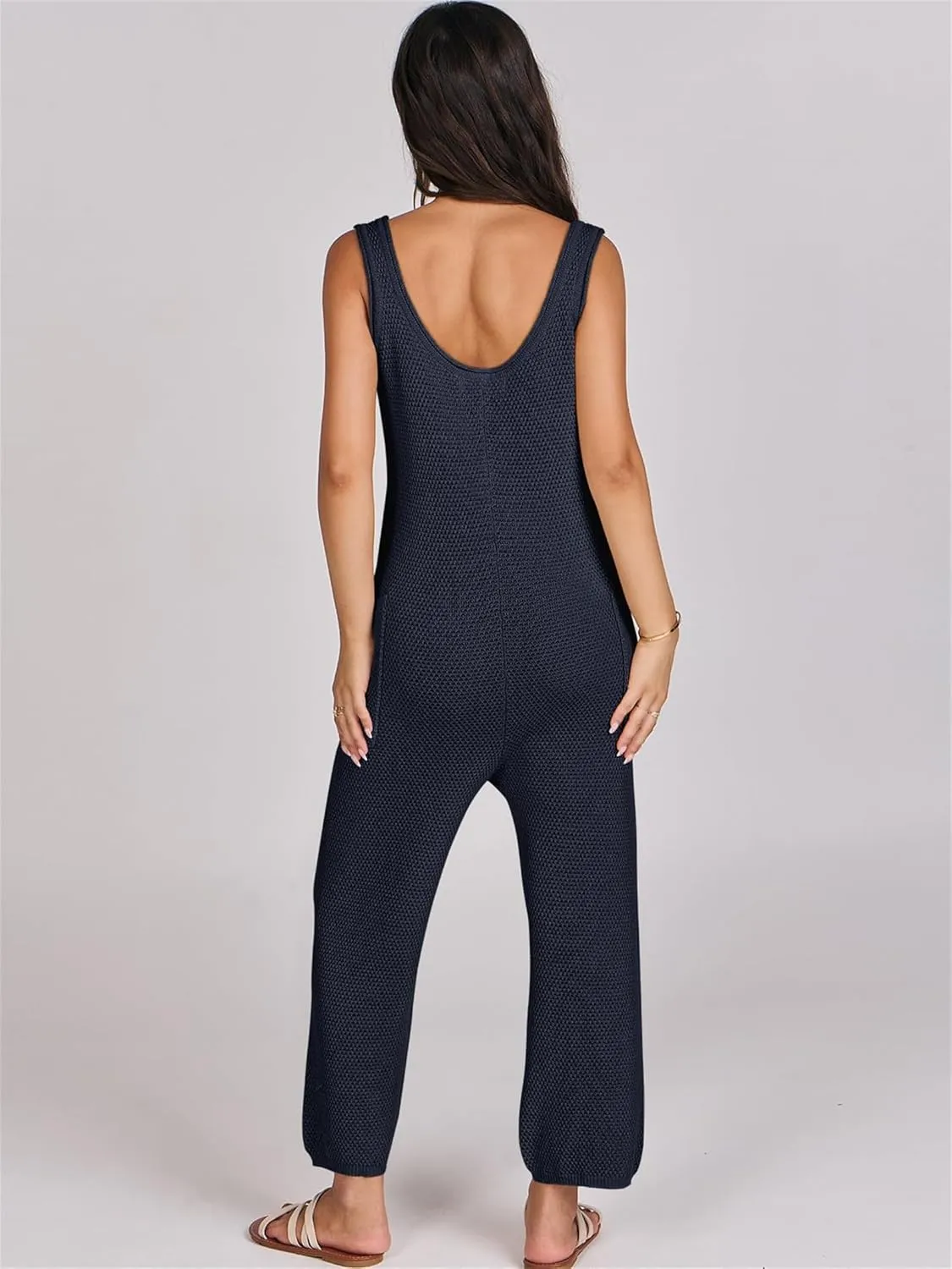 Womens Casual Loose Jumpsuits Sleeveless Loose Rompers Baggy Spaghetti Overalls Trendy Beach Vacation Outfits