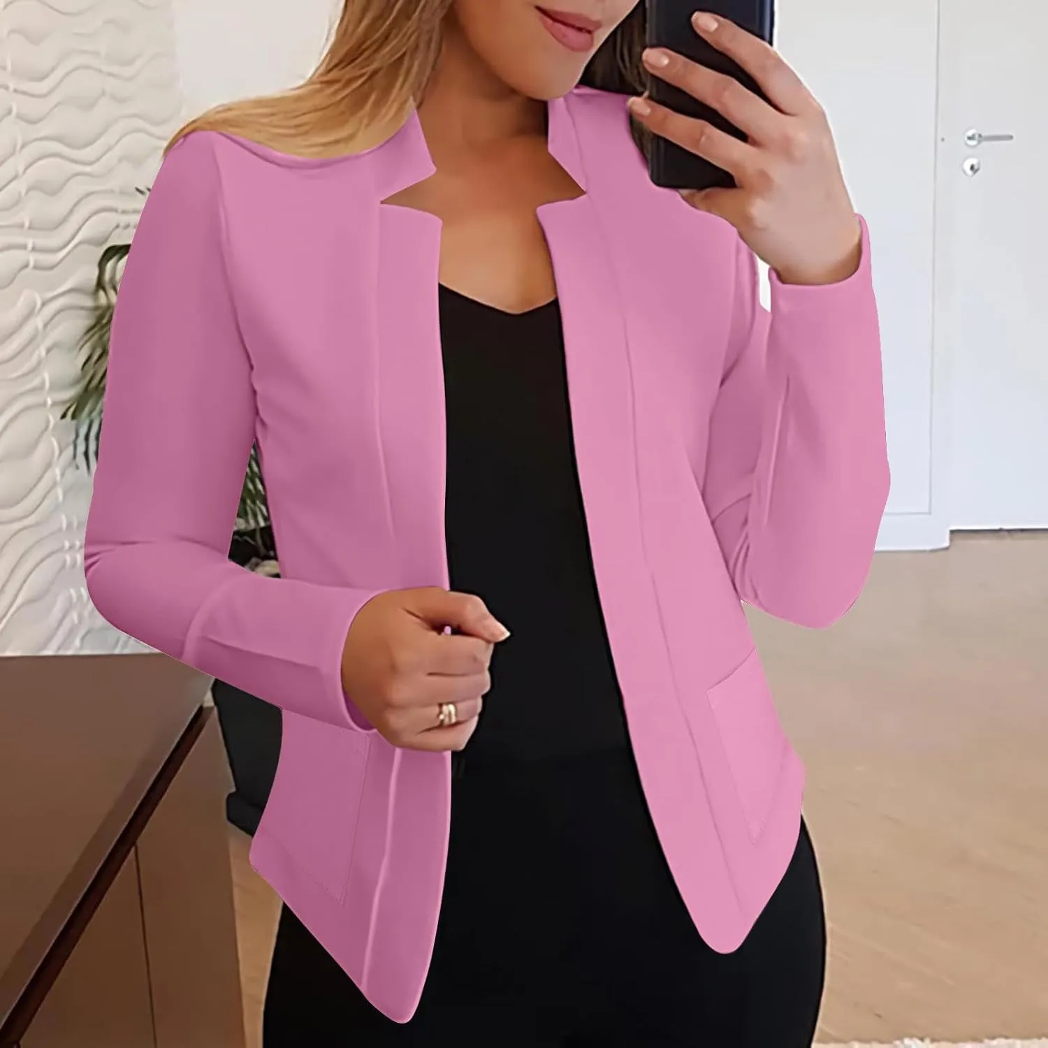 Women's Cropped Blazer Jackets Work Office Jacket Dressy Cardigan Blazer Lightweight Blazer Business Casual Coat 2025