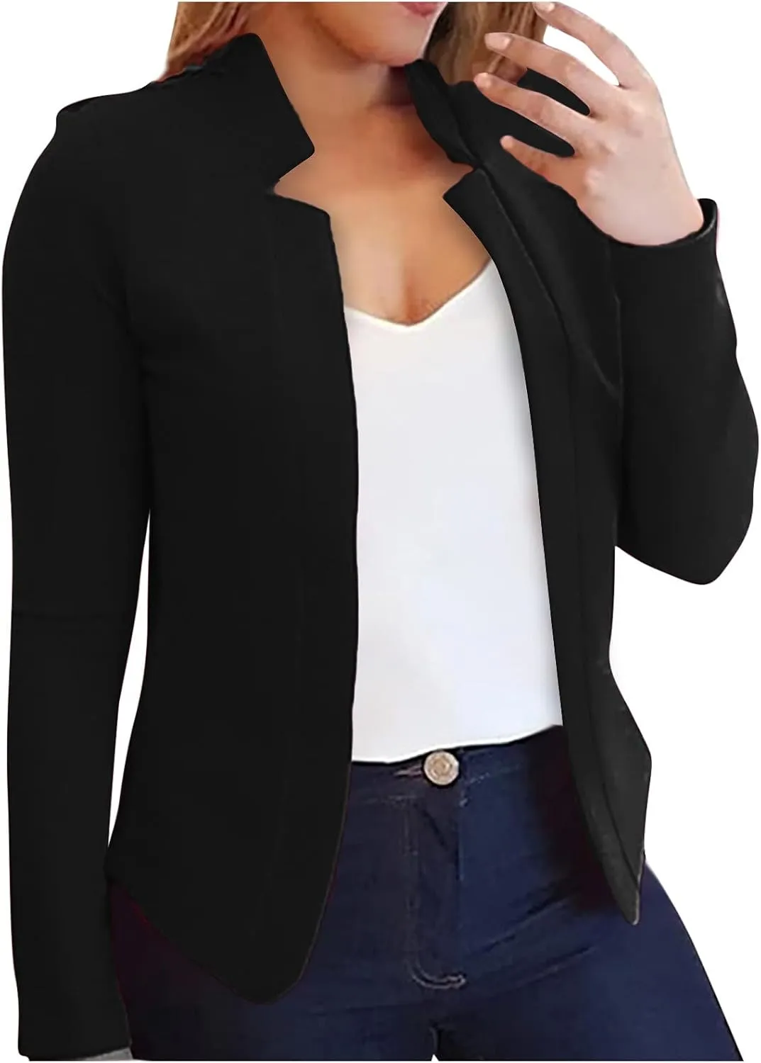 Women's Cropped Blazer Jackets Work Office Jacket Dressy Cardigan Blazer Lightweight Blazer Business Casual Coat 2025