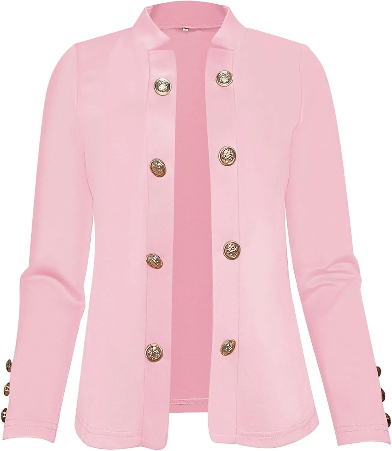 Women's Double Breasted Slim Fit Blazers Notch Lapel Work Office Suits Casual Open Front Blazer