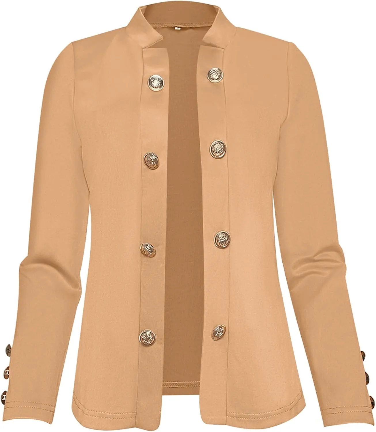 Women's Double Breasted Slim Fit Blazers Notch Lapel Work Office Suits Casual Open Front Blazer