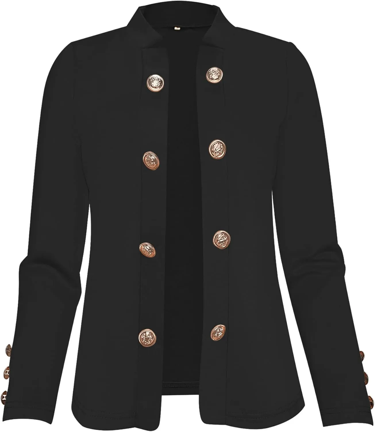 Women's Double Breasted Slim Fit Blazers Notch Lapel Work Office Suits Casual Open Front Blazer