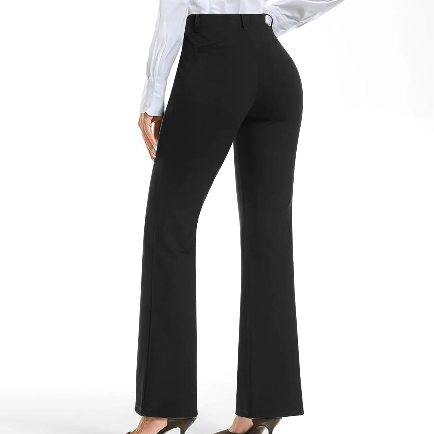 Womens Dress Pants Trendy High Waisted Pant Business Casual Dress Pants Elegant Straight Leg Trouser Pant with Pocket