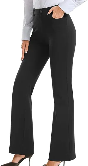 Womens Dress Pants Trendy High Waisted Pant Business Casual Dress Pants Elegant Straight Leg Trouser Pant with Pocket